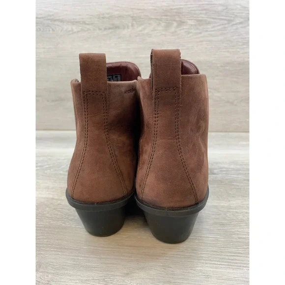 ECCO Women's Boots Hydromax Brown Nubuck Leather Wedge Lace Up Ankle 9-9.5 - Picture 4 of 13